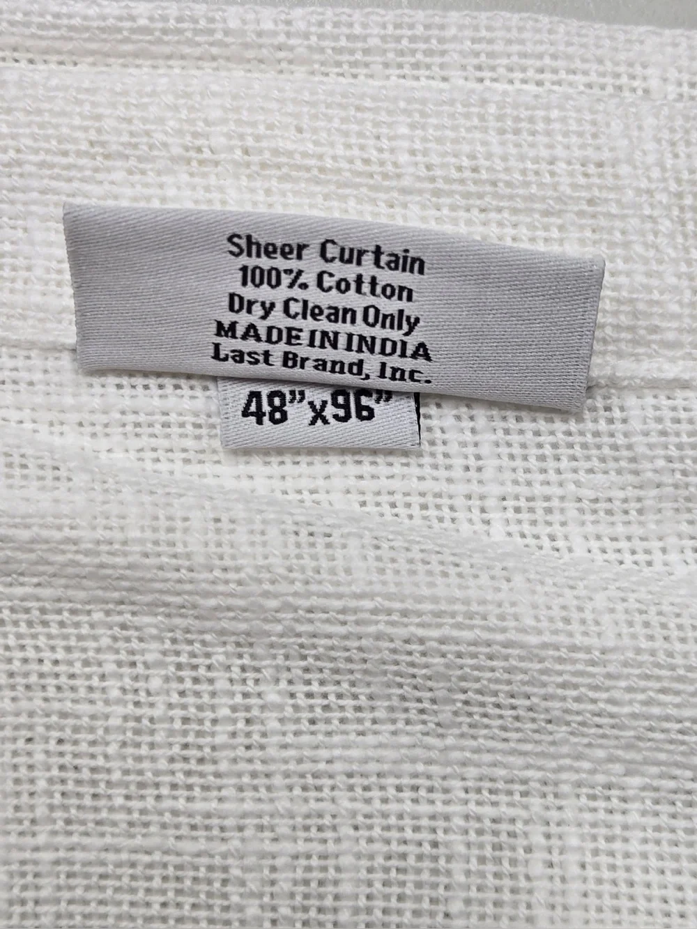 NWT QUINCE Set Of 4 48x96 Cotton Sheer Curtains White 0943